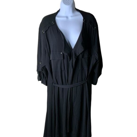 Cato Belted Tunic Dress Womens Plus Size 22/24W Stretch Asym Hem Office Casual - Picture 7 of 11